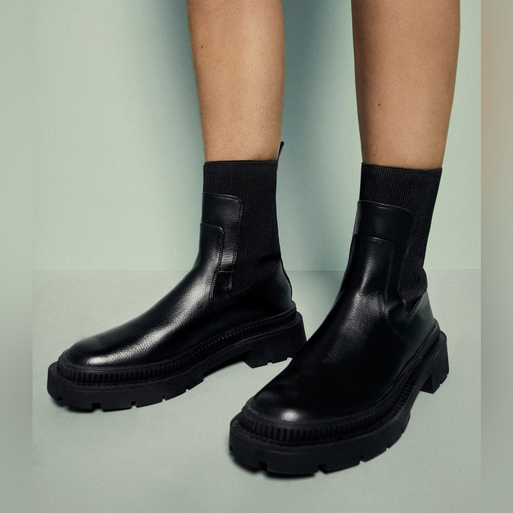 Mango Track sole contrast ankle boots